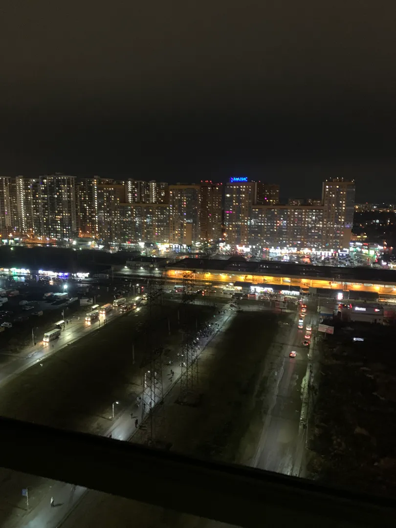 Вид с лоджии вечером 