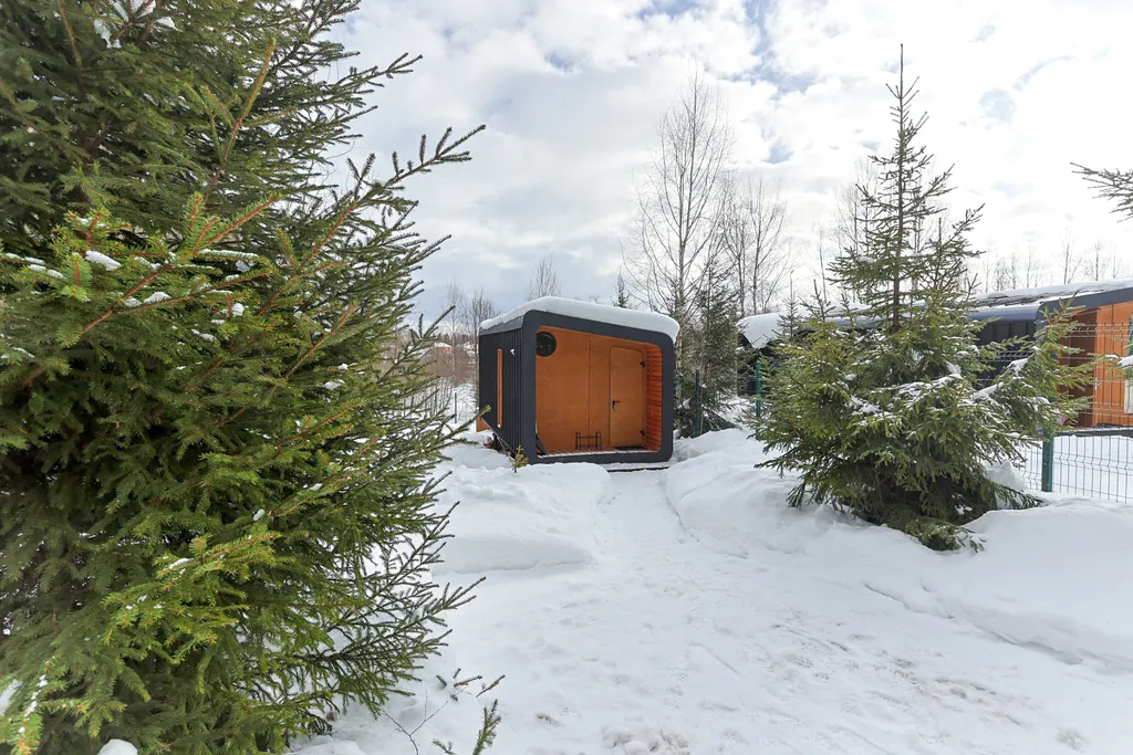 Дом Немо с уличной купелью  в лесу