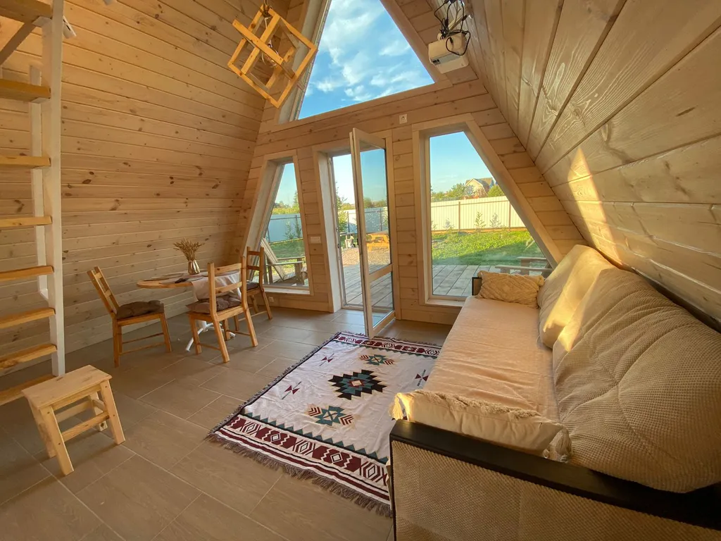 Уютный домик афрейм, банный чан, банька