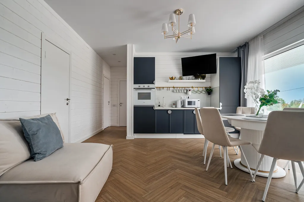 3 больших спальни и с/у с ванной, огромная кухня гостиная white house