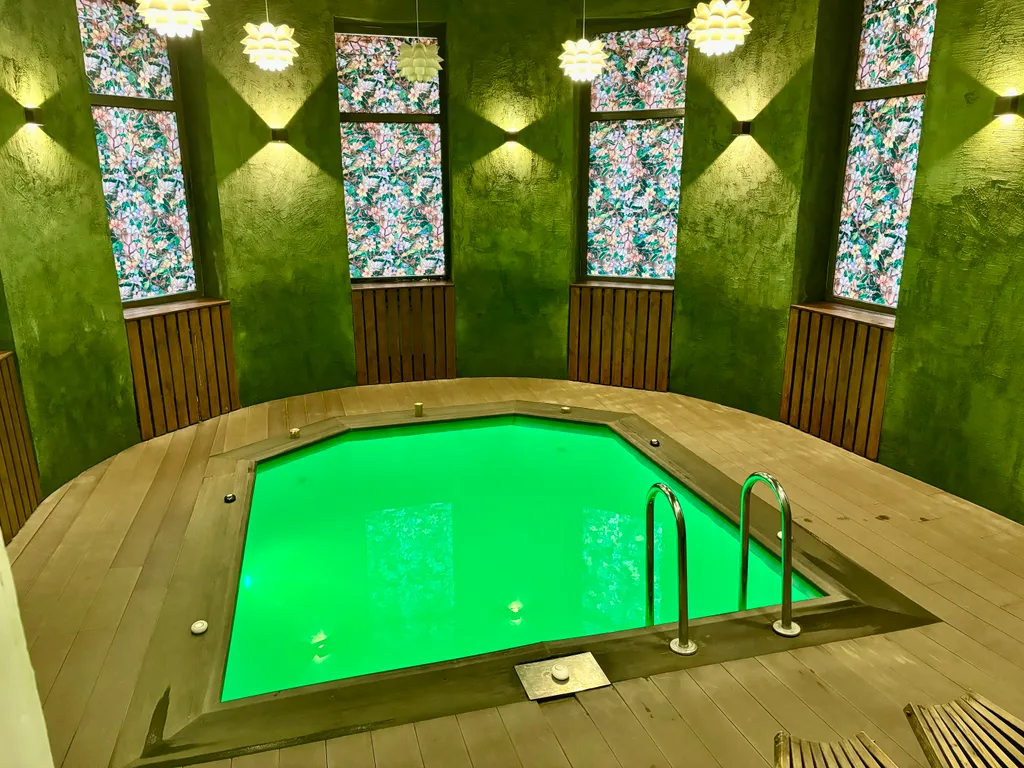 Стильный дом Скандинавия с теплым бассейном, сауной и банным чаном