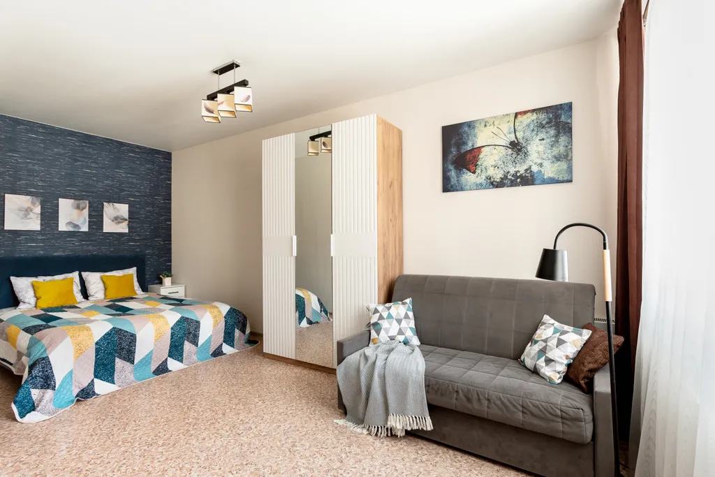 Уютная 1-комнатная квартира, 40 м², 2 кровати