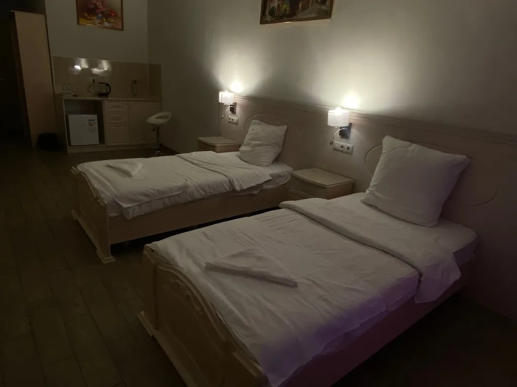 Просторный двухместный номер с двумя раздельными кроватями и балконом