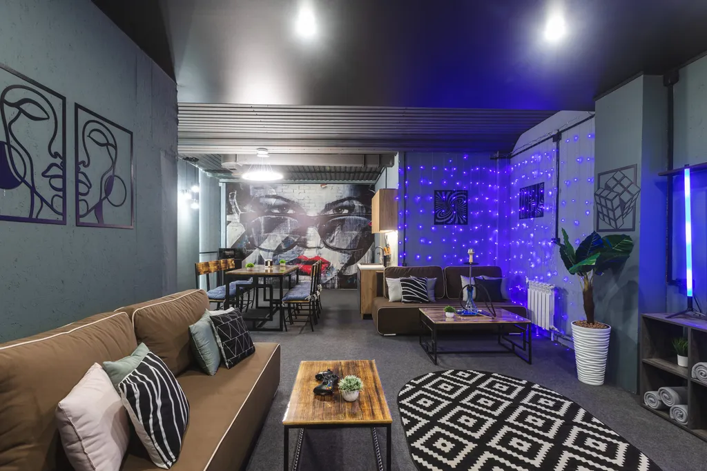 Квартира в стиле Лофт для вечеринки с караоке и x-box