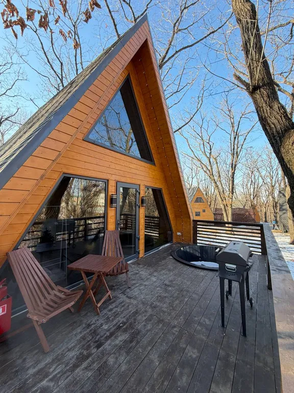 Дом A-Frame с купелью для Вашего уютного отдыха