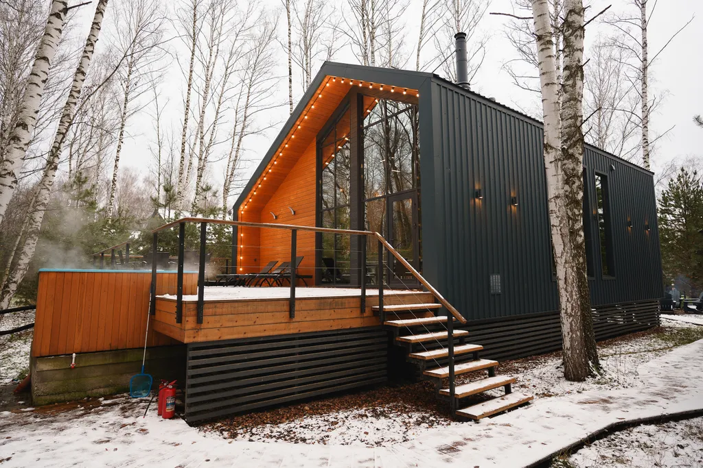 Barnhouse 120 м2 с камином и горячим чаном в Krona camp (40 км от Уфы)