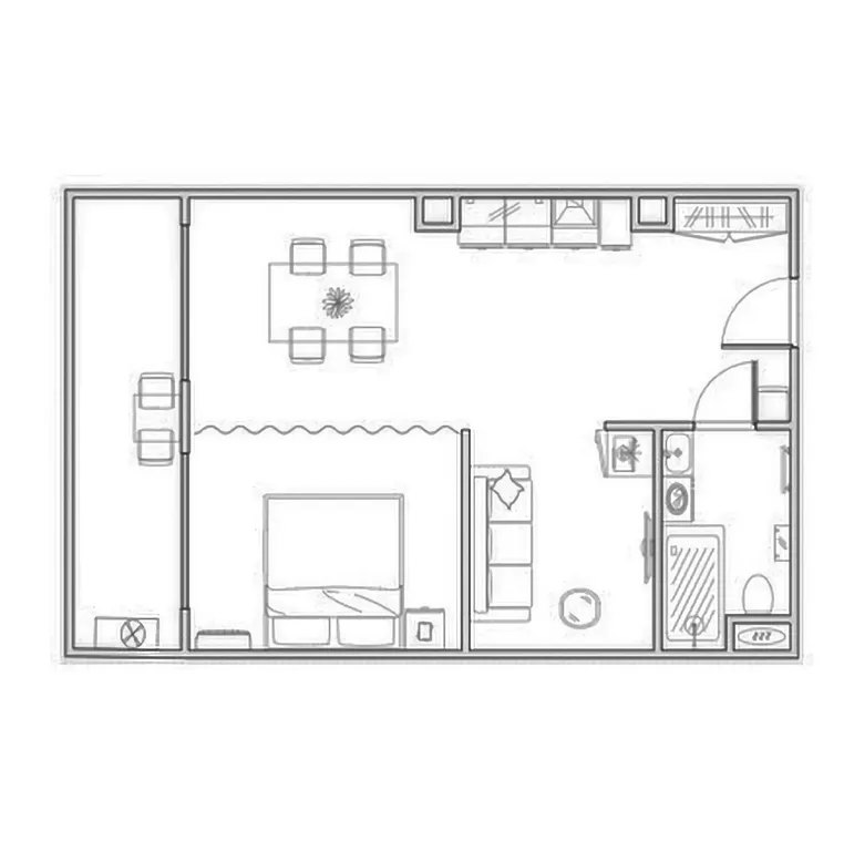 Студия с 3 спальными местами