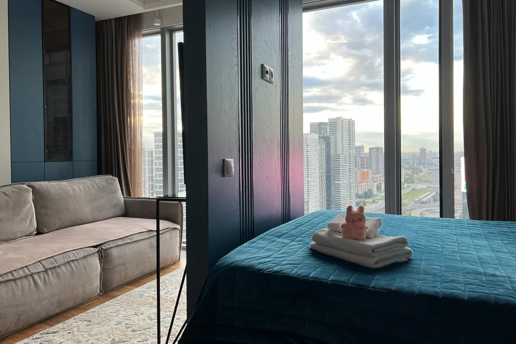 Квартира Квартира Синий Красавчик на 30 этаже Москва-Сити — Москва