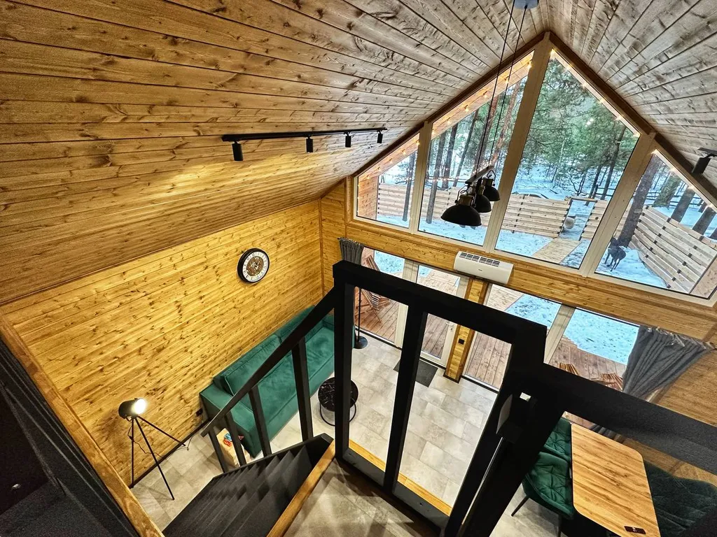 Барн-хаус 1 с чаном и сауной в сосновом лесу