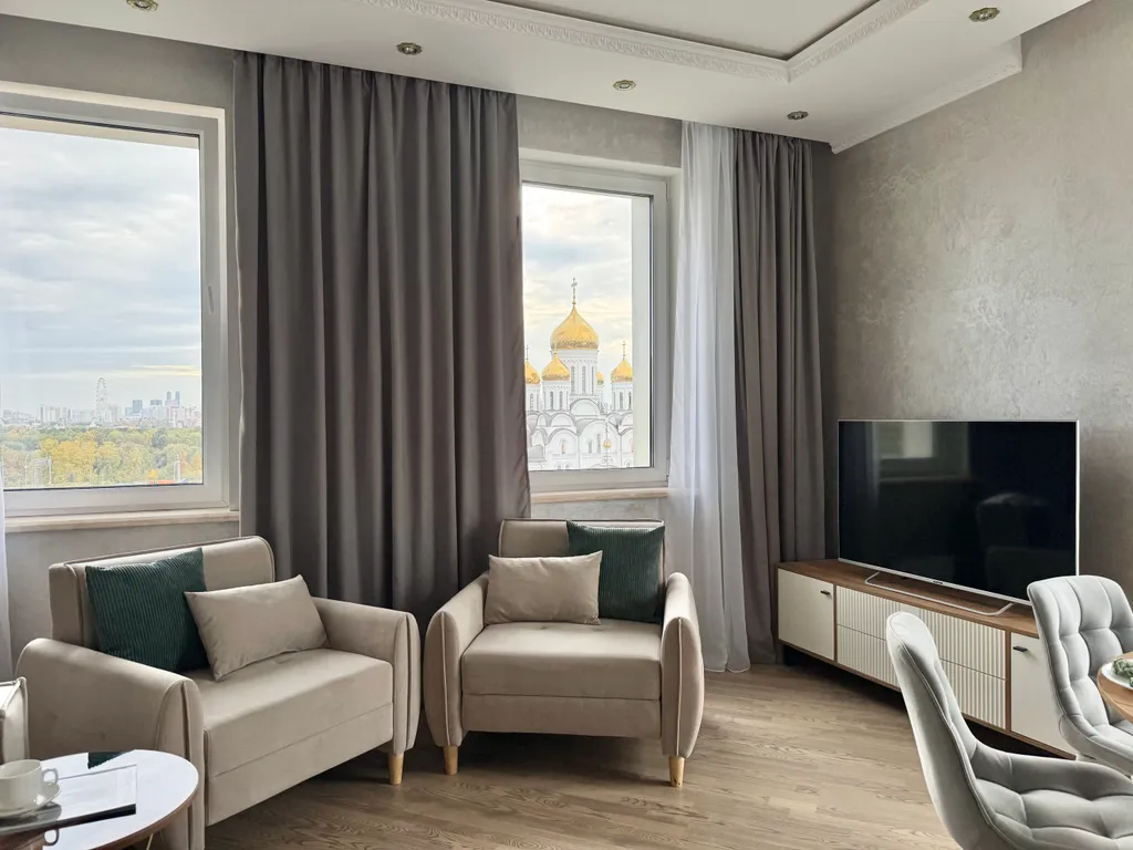 Квартира 4-комнатная квартира с видом на ВДНХ, Останкинскую башню, 84м, 7 кроватей — Москва