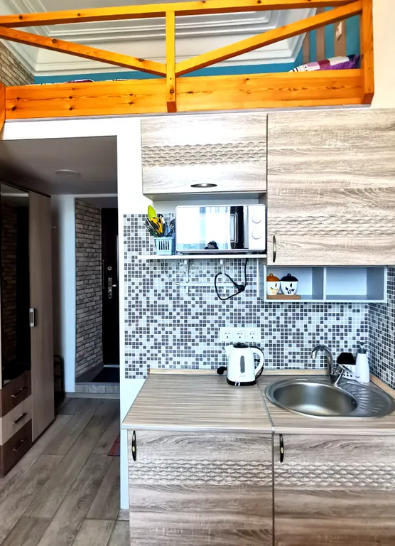 Уютная студия с видом на Золотой мост