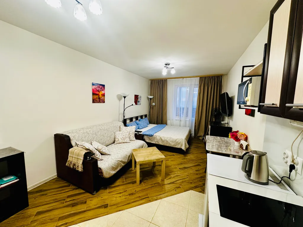 Квартира Уютная студия у метро Девяткино — аренда посуточно в Мурино