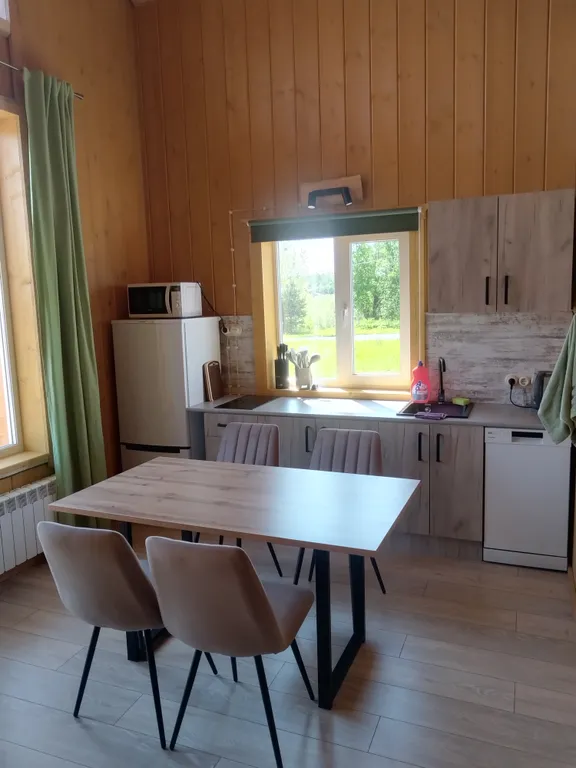 Дом 80m2 — чан, кухня, собственный берег реки