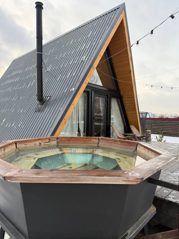 Уютный домик за городом с баней и горячим чаном