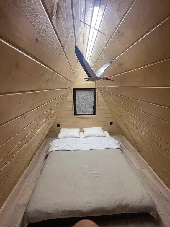 Дом А фрейм с видом на Мирский замок