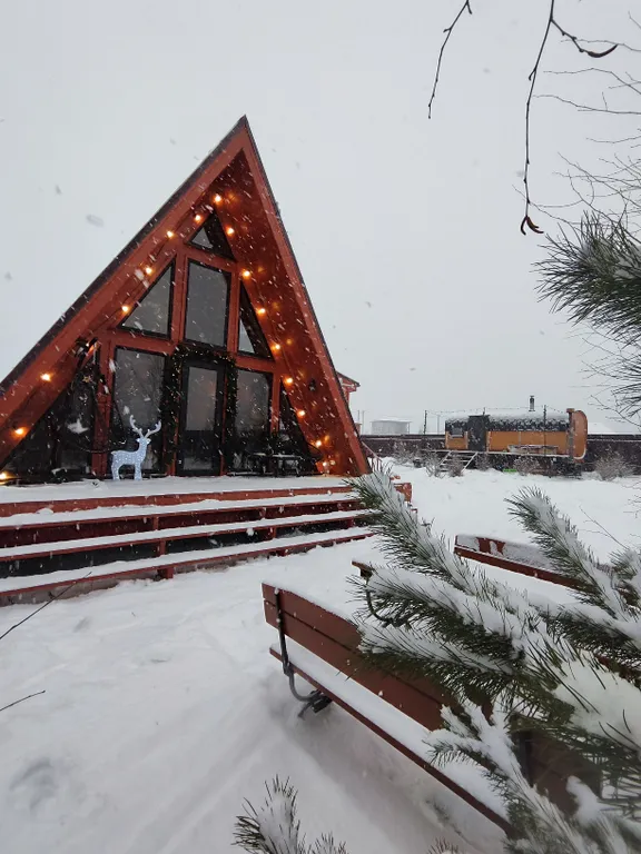 Наш Шалаш - афрейм-дача напрокат с баней и купелью