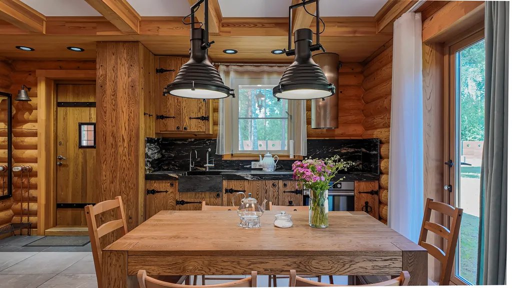 Новогодний дом в лесу