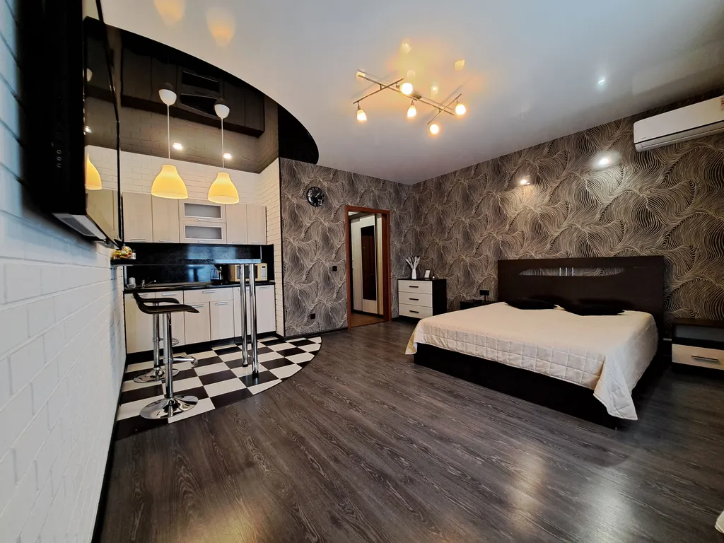 Квартира Студия с кондиционером на 14 этаже с видом на стадион — аренда посуточно в Саранск