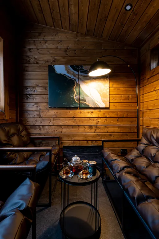 Теплый панорамный дом с русской баней и купелью