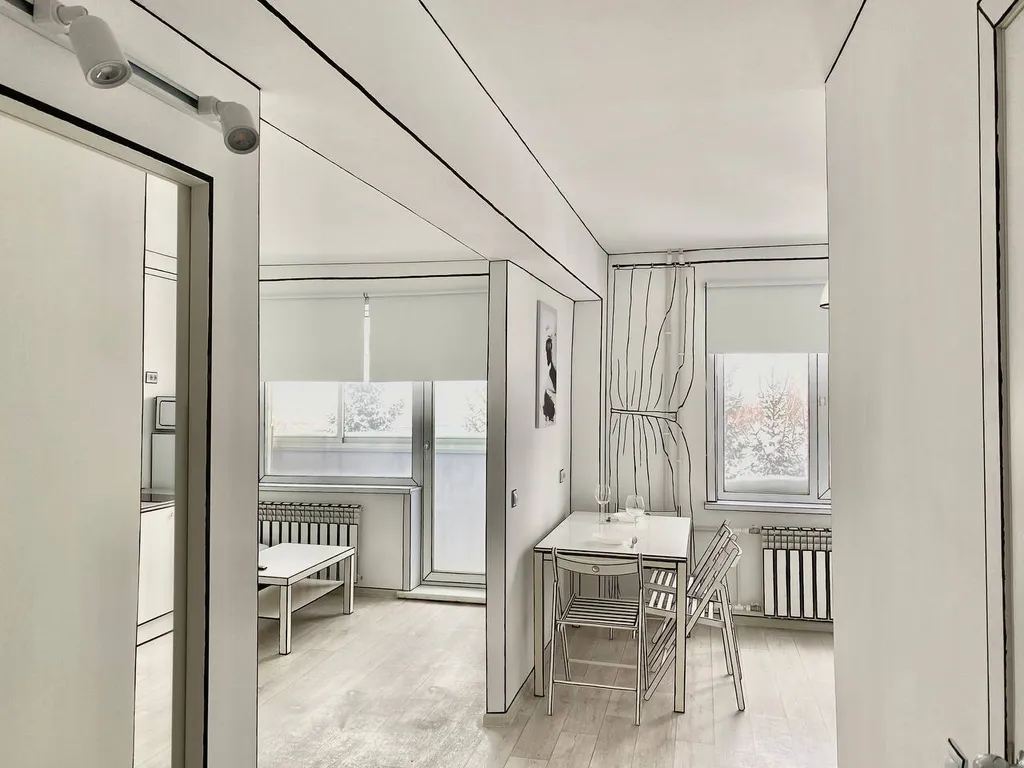 Квартира в стиле 2D рисунок на выезде в Военный городок