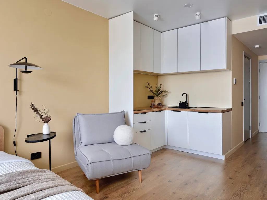 Квартира Квартира Апарт в современном отеле в 15 минутах от центра — Санкт-Петербург