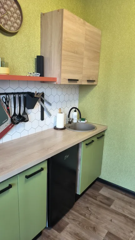 Квартира зелёного цвета.