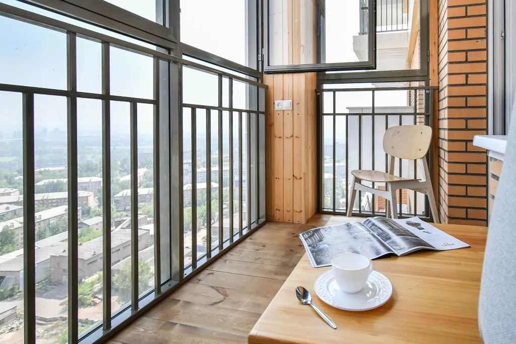 Квартира Квартира Прекрасная студия с лаунж зоной на балконе и шикарным видом — Красноярск