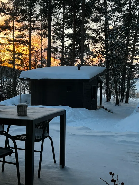 Стильный дом на берегу Ладожского озера с панорамным видом