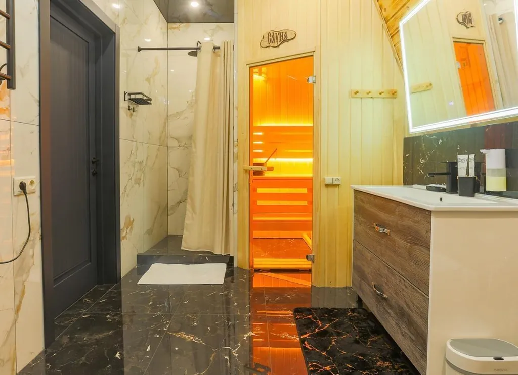 Большой дом a-frame в-небо с бассейном