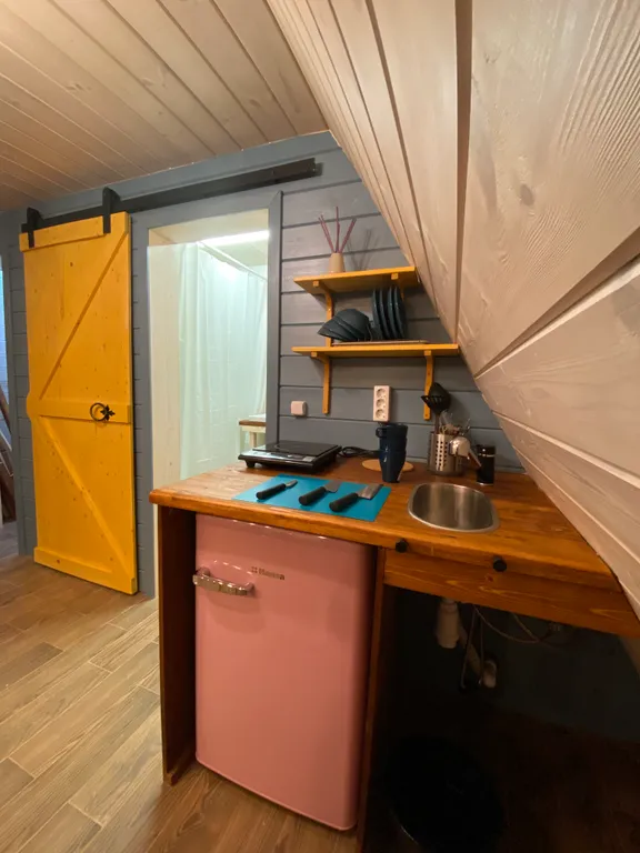 Papino village blue домик рядом с водопадом и лесом