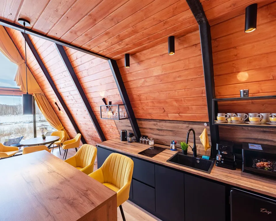 Треугольный дом А-фрейм рица