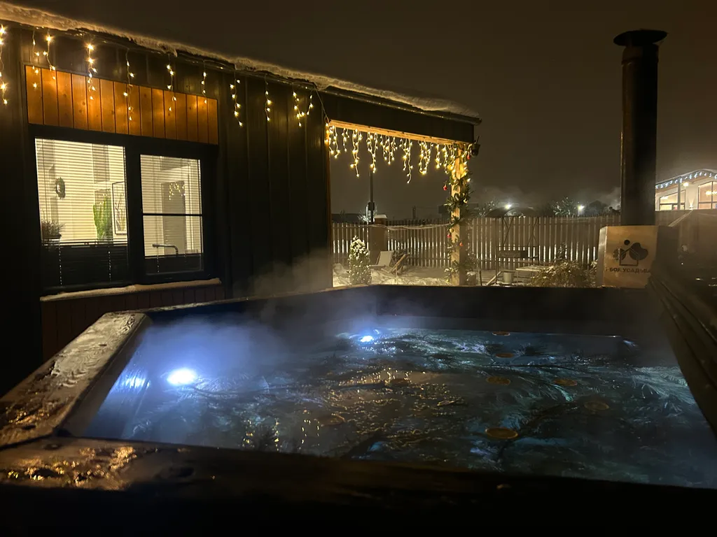 Эко-дом у озера с чаном, сауной и бильярдом