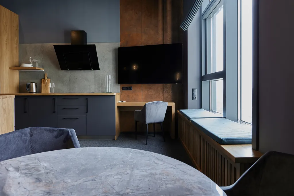 Квартира Квартира Дизайнерский лофт для двоих с ванной у окна и панорамным видом — Москва