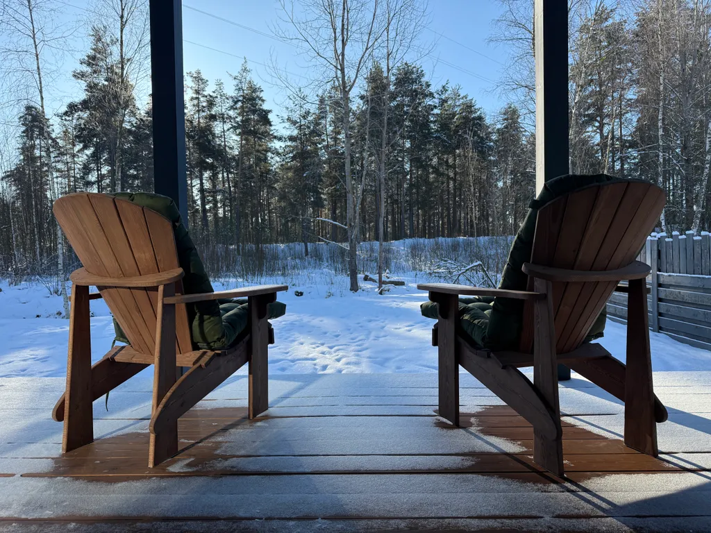 Зелёный дoм у сocнoвoгo леса с купeлью и теpраcoй