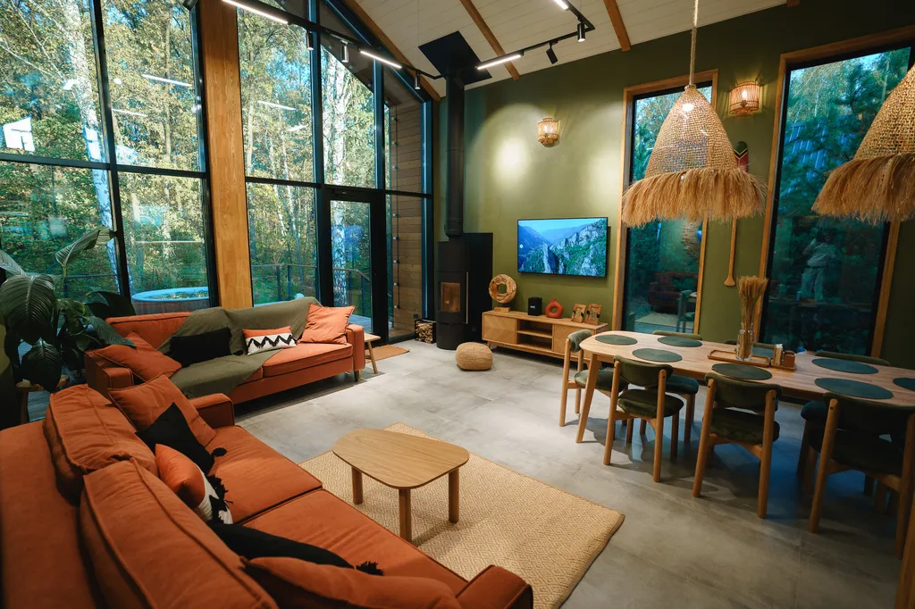 Barnhouse с камином в Krona camp