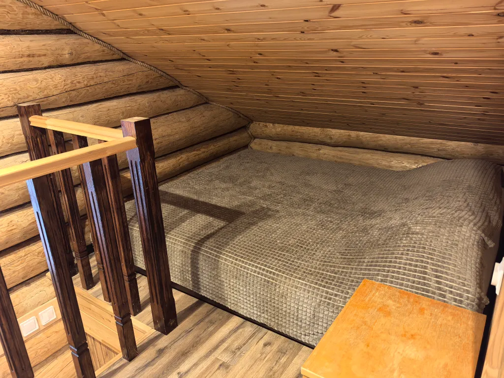 Дом из рубленого бревна с камином