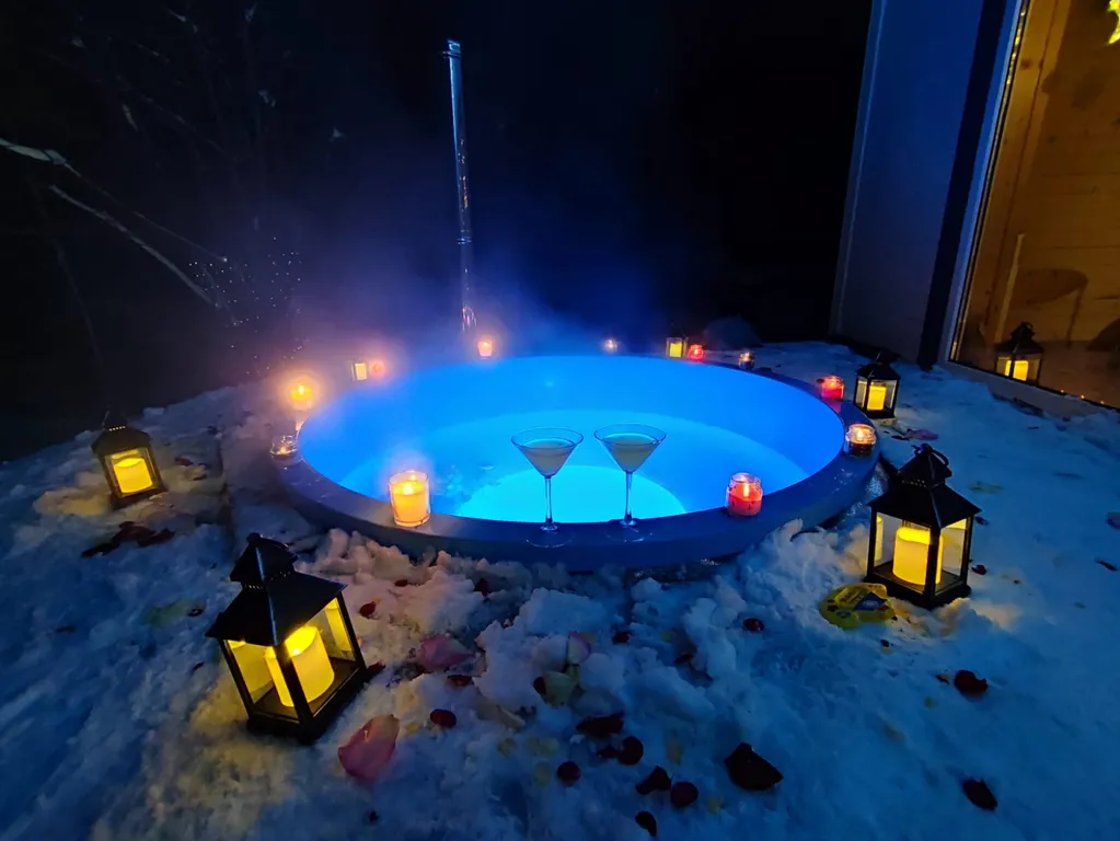 Домик в лесу с собственной горячей купелью 15 минут до центра города