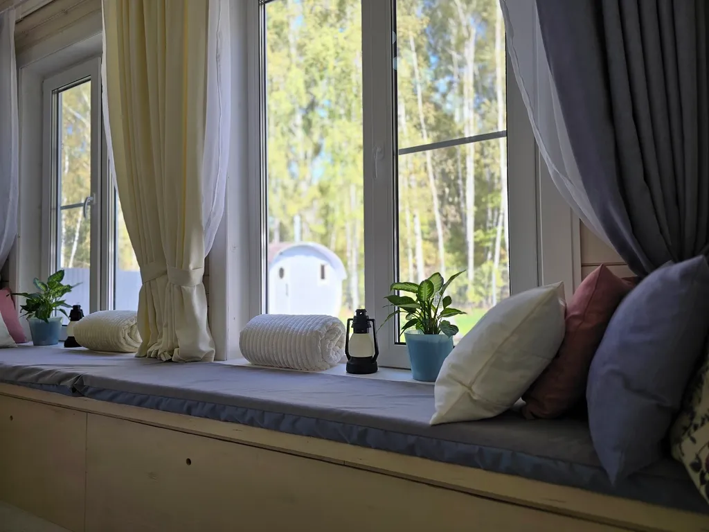 Уютный дом с баней у березового леса