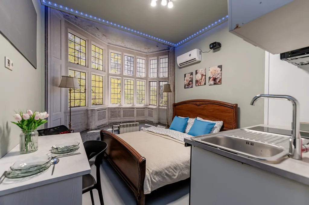 Квартира Квартира Уютная студия с проектором, без окна — Москва