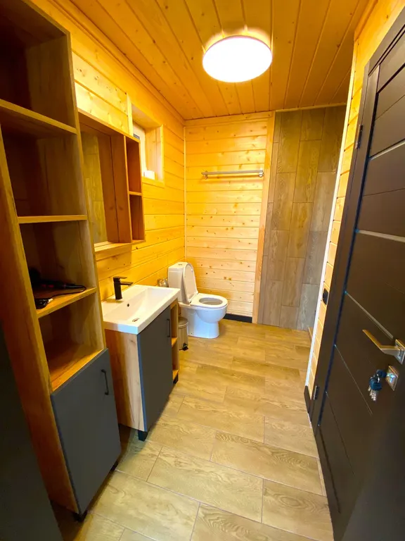 Дом Благодать у пруда с панорамными окнами