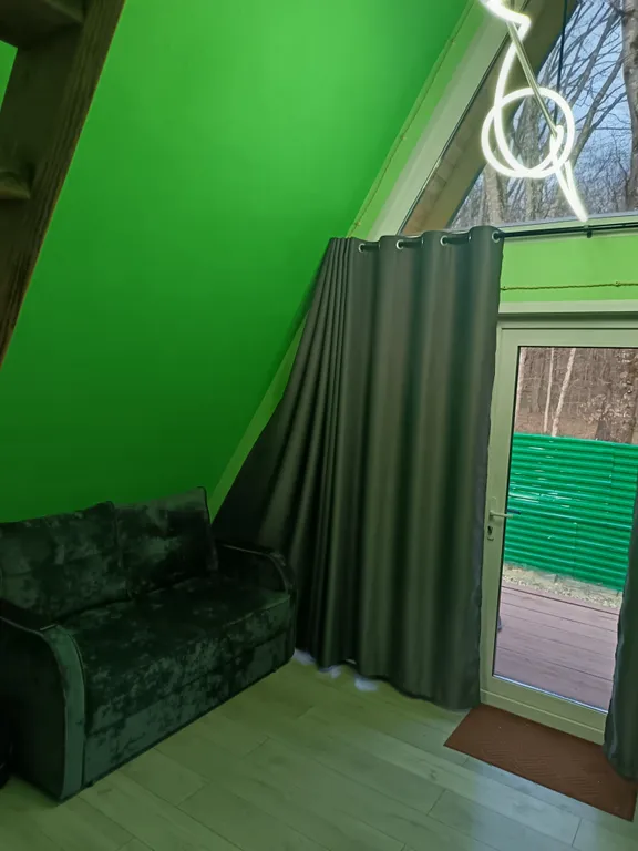 А-фрейм с видом на лес и с банным чаном