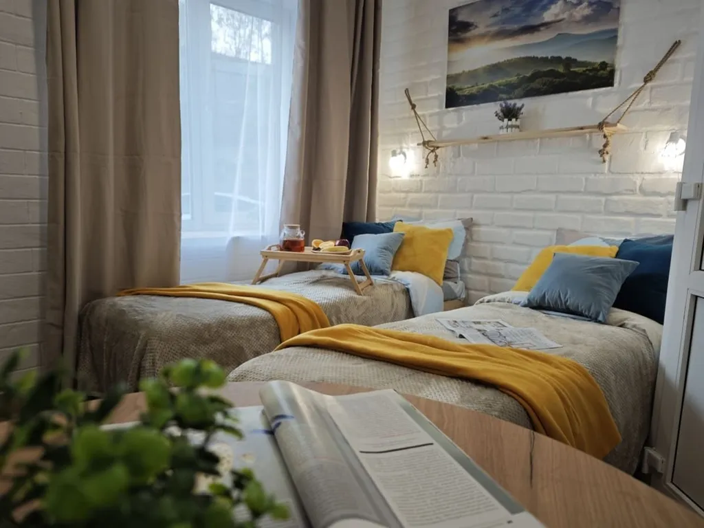 Уютная студия на двоих гостей с кроватью-трансформером