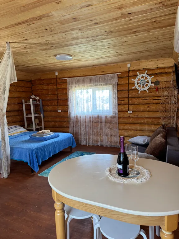 Дом деревянный и кусочек леса под окном