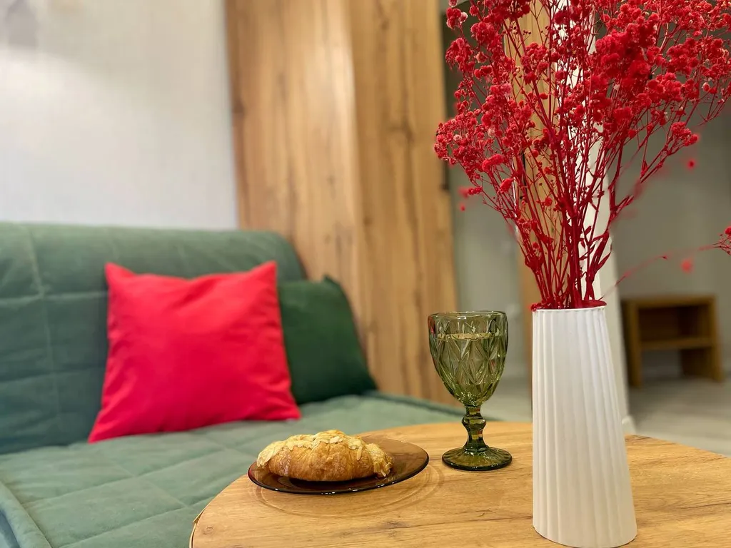 Студия с балконом, красивым видом в 3-х минутах от пляжа