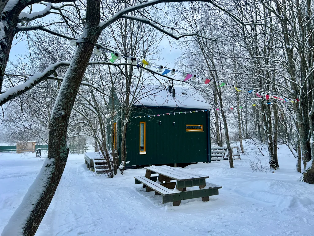 Зеленый домик в поле