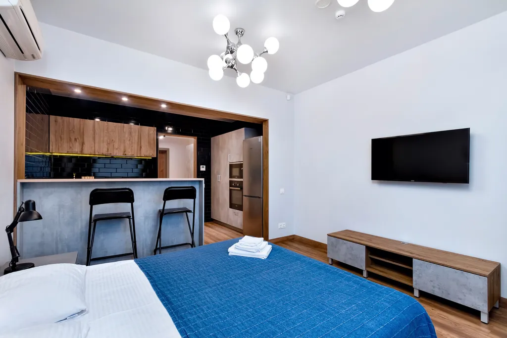 Просторный апартамент с кухней в центре города