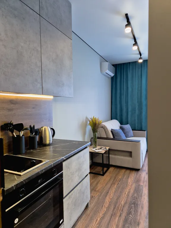 Уютная студия с ванной и прекрасным видом на реку и лес