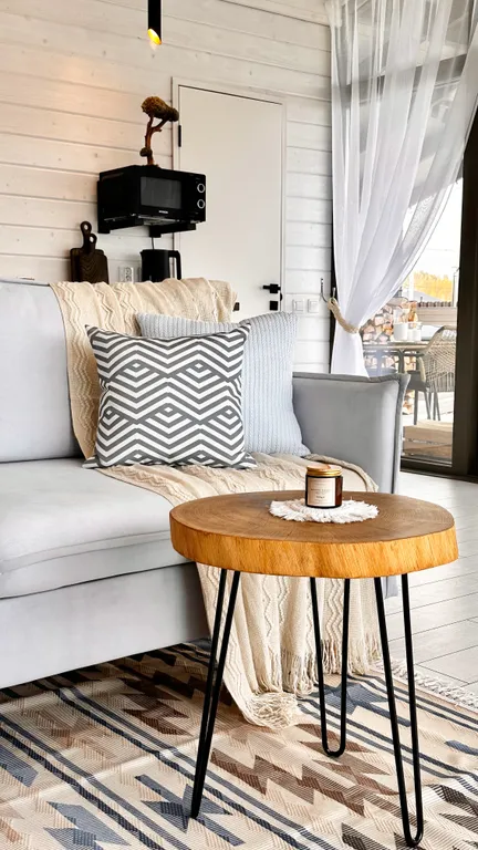 Панорамный барн в стиле Дубльдом с баней и чаном