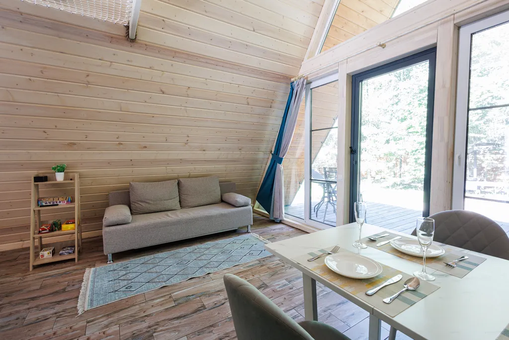 Коттедж Коттедж А-фрейм для отдыха в дубовом лесу — Кузяево