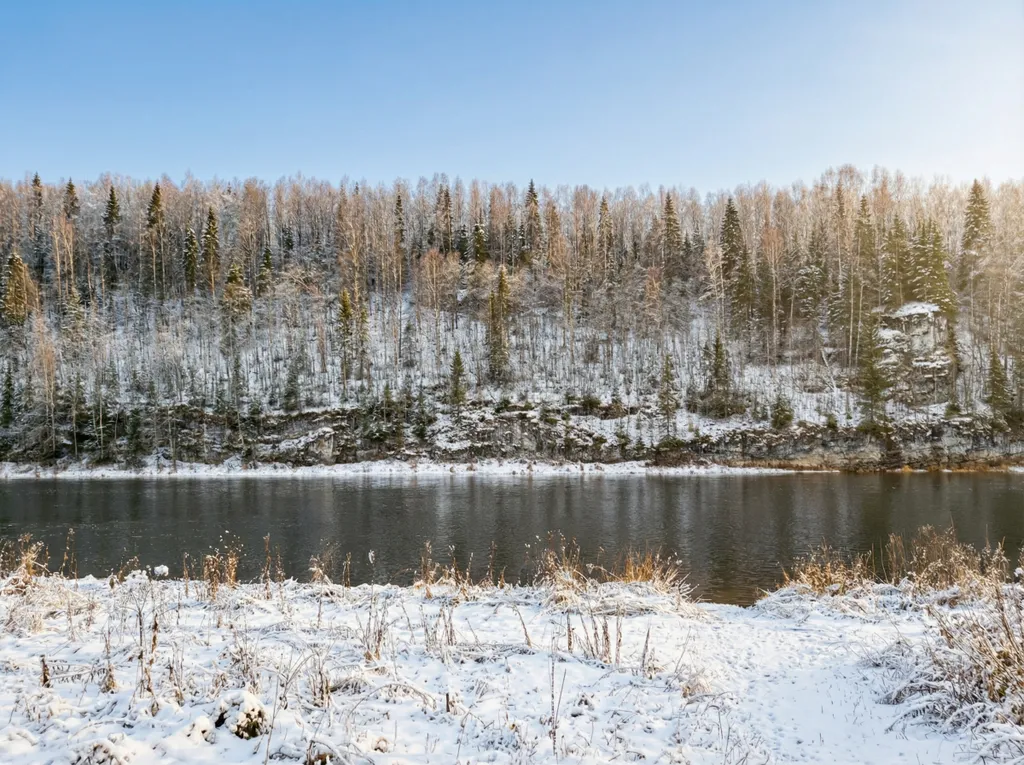 Уютные домики на берегу реки Косьва